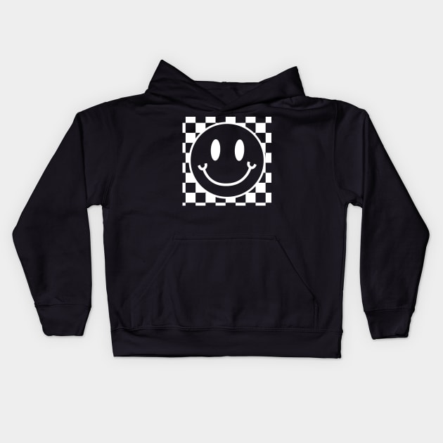 White Preppy Smiley Face Kids Hoodie by Taylor Thompson Art